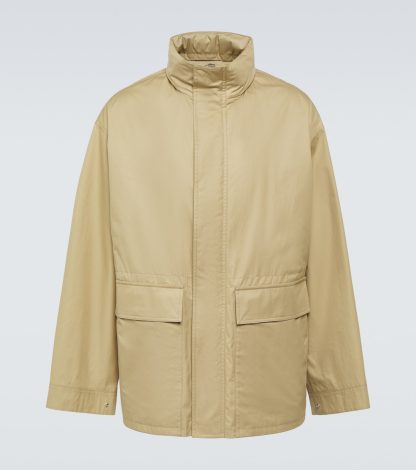 buy designer Burberry EKD embroidered cotton jacket in beige