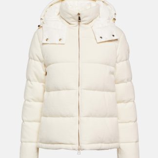 buy designer Moncler Arimi wool and cashmere down jacket in white