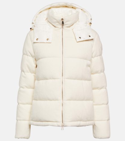 buy designer Moncler Arimi wool and cashmere down jacket in white