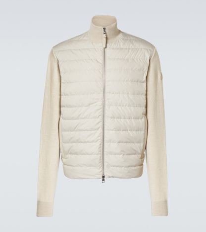 buy designer Moncler Down-paneled wool and cashmere jacket in beige