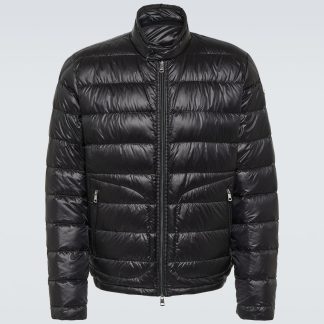 buy luxury Moncler Acorus quilted down jacket in black