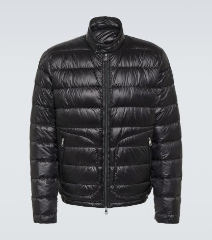 buy luxury Moncler Acorus quilted down jacket in black