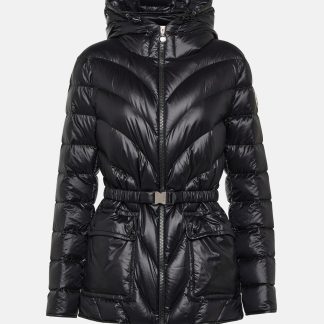 buy luxury Moncler Argenno quilted down parka in black