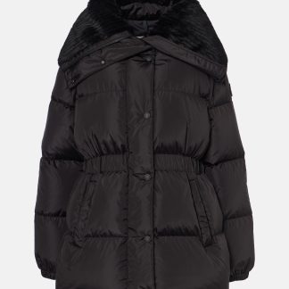 buy luxury Moncler Brasseurs quilted down jacket in black