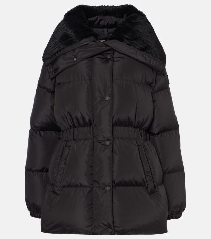 buy luxury Moncler Brasseurs quilted down jacket in black