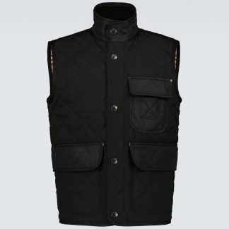 cheap designer Burberry Quilted gilet in black