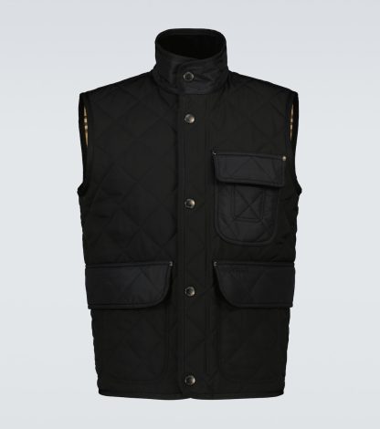 cheap designer Burberry Quilted gilet in black