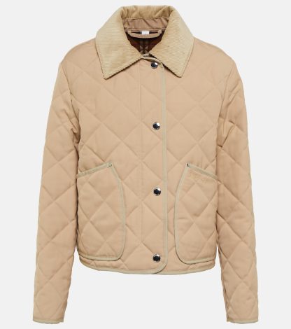 cheap designer Burberry Quilted jacket in beige