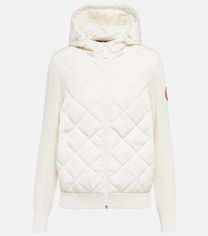 cheap designer Canada Goose HyBridge® down-paneled wool hoodie in white