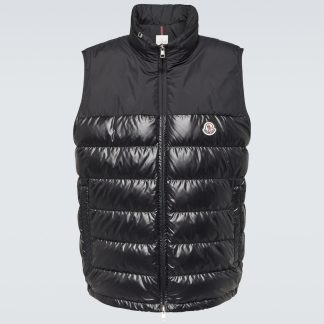 cheap designer Moncler Cerces quilted down vest in black