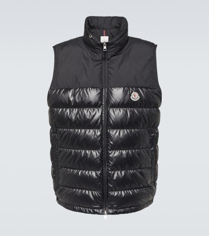 cheap designer Moncler Cerces quilted down vest in black