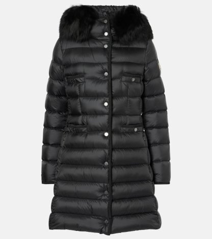 cheap designer Moncler Hirma quilted down coat in black