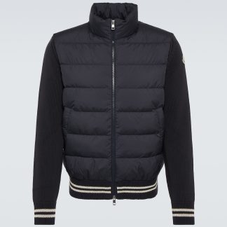 cheap luxury Moncler Quilted down jacket in blue