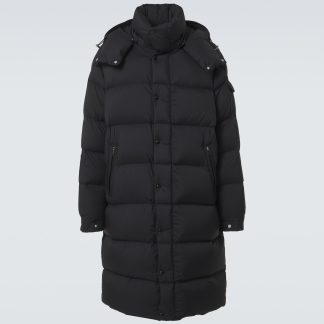 counterfeit designer Moncler Hanoverian quilted down parka in black