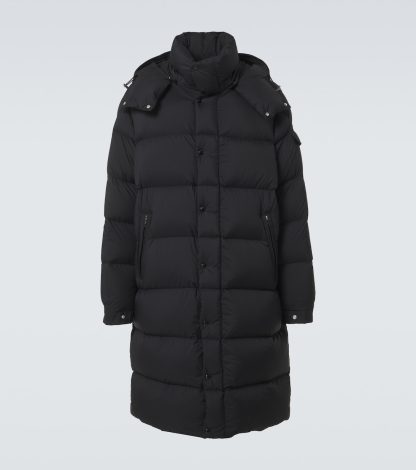 counterfeit designer Moncler Hanoverian quilted down parka in black