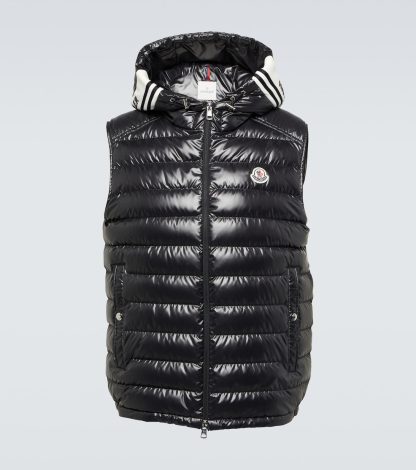 fake luxury Moncler Clai down vest in black