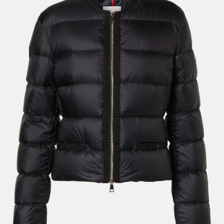 fake luxury Moncler Laurine cropped down jacket in black