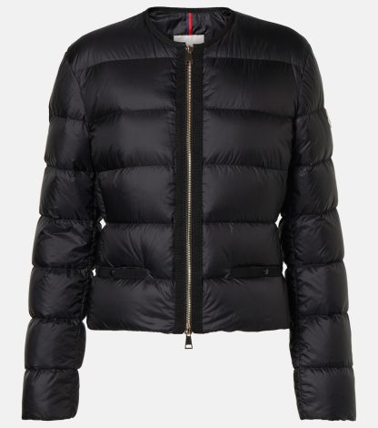 fake luxury Moncler Laurine cropped down jacket in black