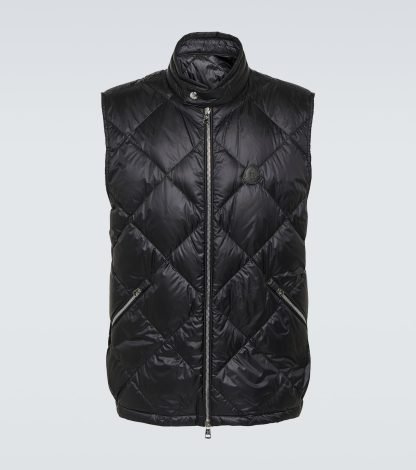 fake luxury Moncler Nasta quilted down vest in black