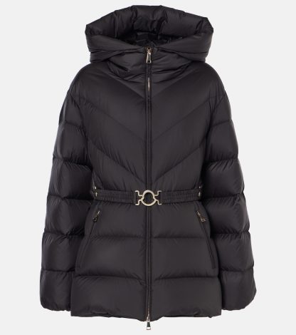 fashion designer Moncler Brosse quilted down jacket in black