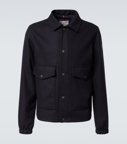 fashion designer Moncler Fredarola wool overshirt in blue