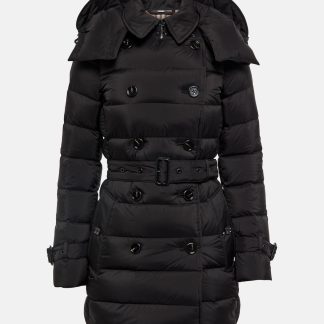 fashion luxury Burberry Belted down coat in black