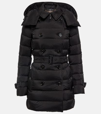 fashion luxury Burberry Belted down coat in black