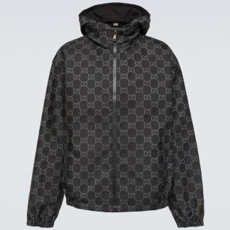 fashion luxury Gucci GG reversible ripstop jacket in grey