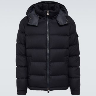 fashion luxury Moncler Montgenevre wool down jacket in blue