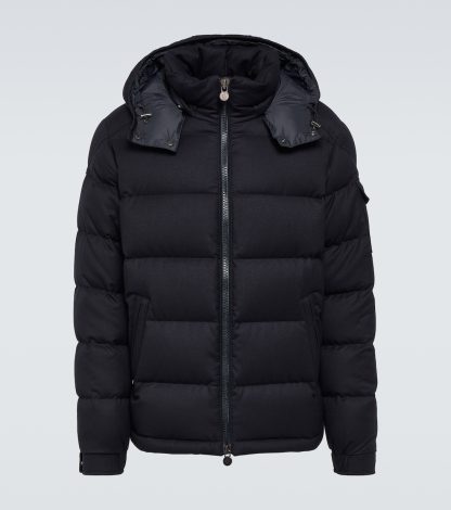 fashion luxury Moncler Montgenevre wool down jacket in blue