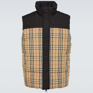 high quality designer Burberry Burberry Check reversible down vest in multicoloured