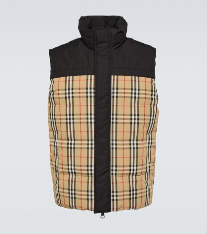 high quality designer Burberry Burberry Check reversible down vest in multicoloured