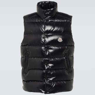 high quality designer Moncler Tibb logo down vest in black