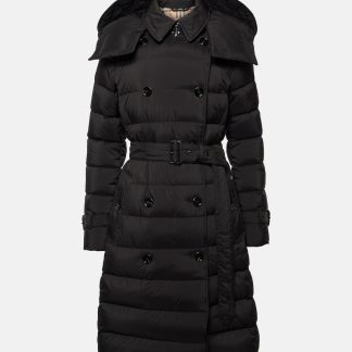 high quality luxury Burberry Belted down coat in black