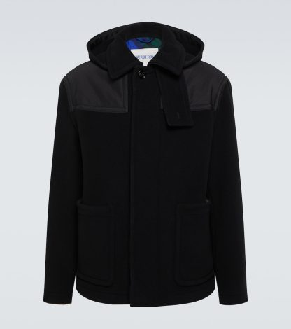 high quality luxury Burberry Wool peacoat in black