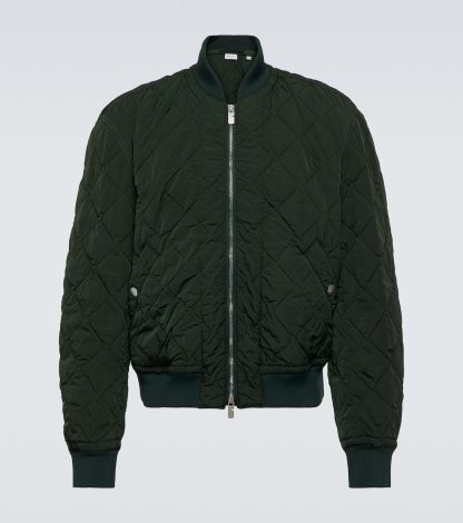 hot sale designer Burberry Quilted bomber jacket in green