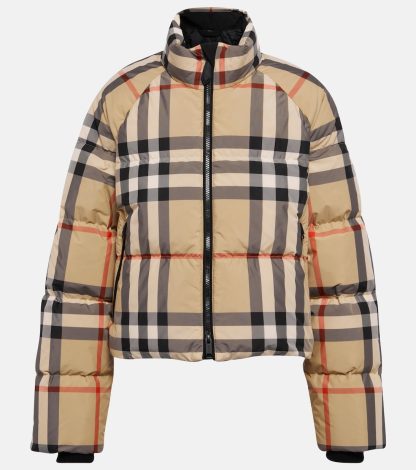 hot sale designer Burberry Vintage Check down jacket in multicoloured