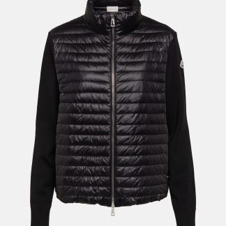 hot sale designer Moncler Down-filled padded cardigan in black