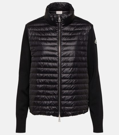 hot sale designer Moncler Down-filled padded cardigan in black