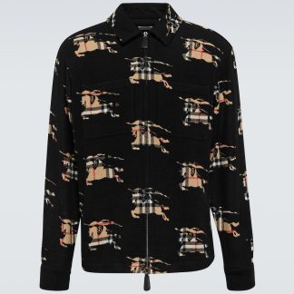 hot sale luxury Burberry EKD jacquard wool jacket in black