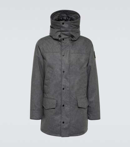 hot sale luxury Canada Goose Langford wool-blend parka in grey