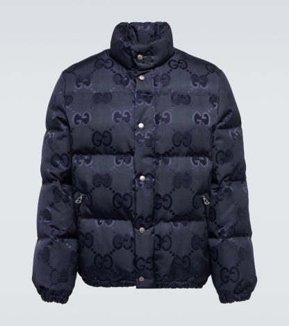 hot sale luxury Gucci Jumbo GG puffer jacket in blue