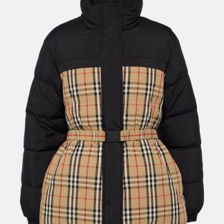 replica designer Burberry Burberry Check reversible down jacket in multicoloured