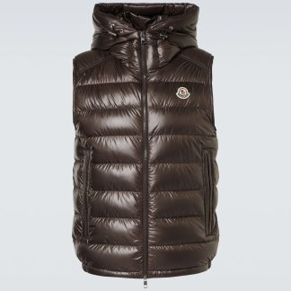 replica designer Moncler Barant down vest in brown