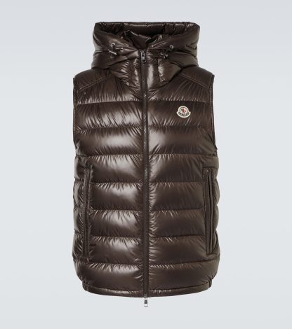 replica designer Moncler Barant down vest in brown