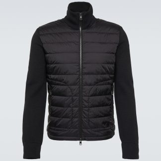 replica designer Moncler Maglia wool-blend cardigan in black