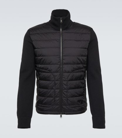 replica designer Moncler Maglia wool-blend cardigan in black