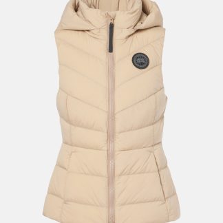 replica luxury Canada Goose Black Label Clair quilted down vest in beige