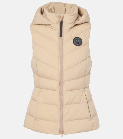 replica luxury Canada Goose Black Label Clair quilted down vest in beige