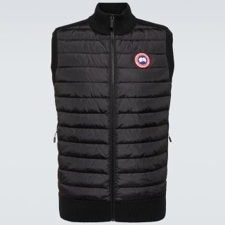 replica luxury Canada Goose HyBridge down-paneled wool vest in black